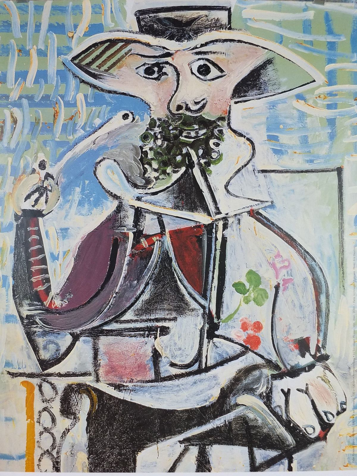 2000 Pablo Picasso Poster, Man with Pipe 1969, Bank of Austria Kunstforum, later work, Arte Joven, artist gallery exhibition, wall art decor