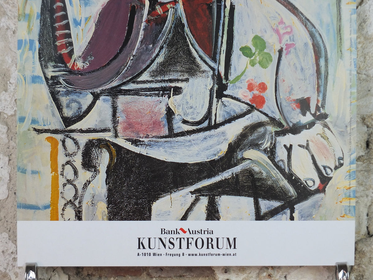 2000 Pablo Picasso Poster, Man with Pipe 1969, Bank of Austria Kunstforum, later work, Arte Joven, artist gallery exhibition, wall art decor