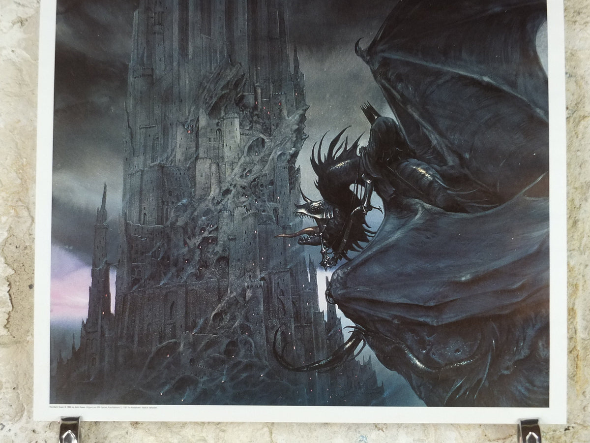 1996 The Dark Tower and Nazgul Poster, by John Howe, from 999 Games, Ringwraiths, Middle Earth, Lord of the Rings, print wall art decor