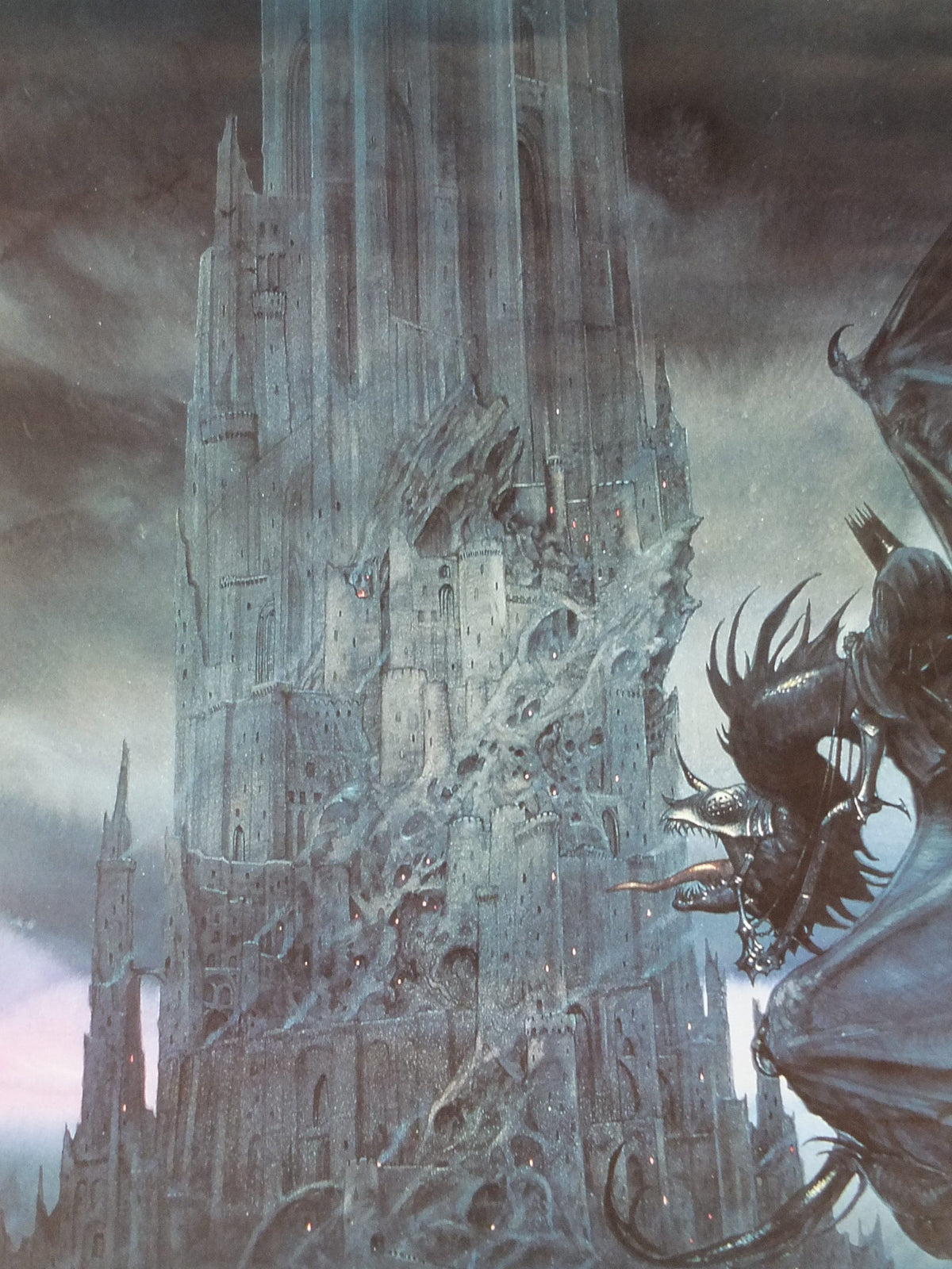 1996 The Dark Tower and Nazgul Poster, by John Howe, from 999 Games, Ringwraiths, Middle Earth, Lord of the Rings, print wall art decor