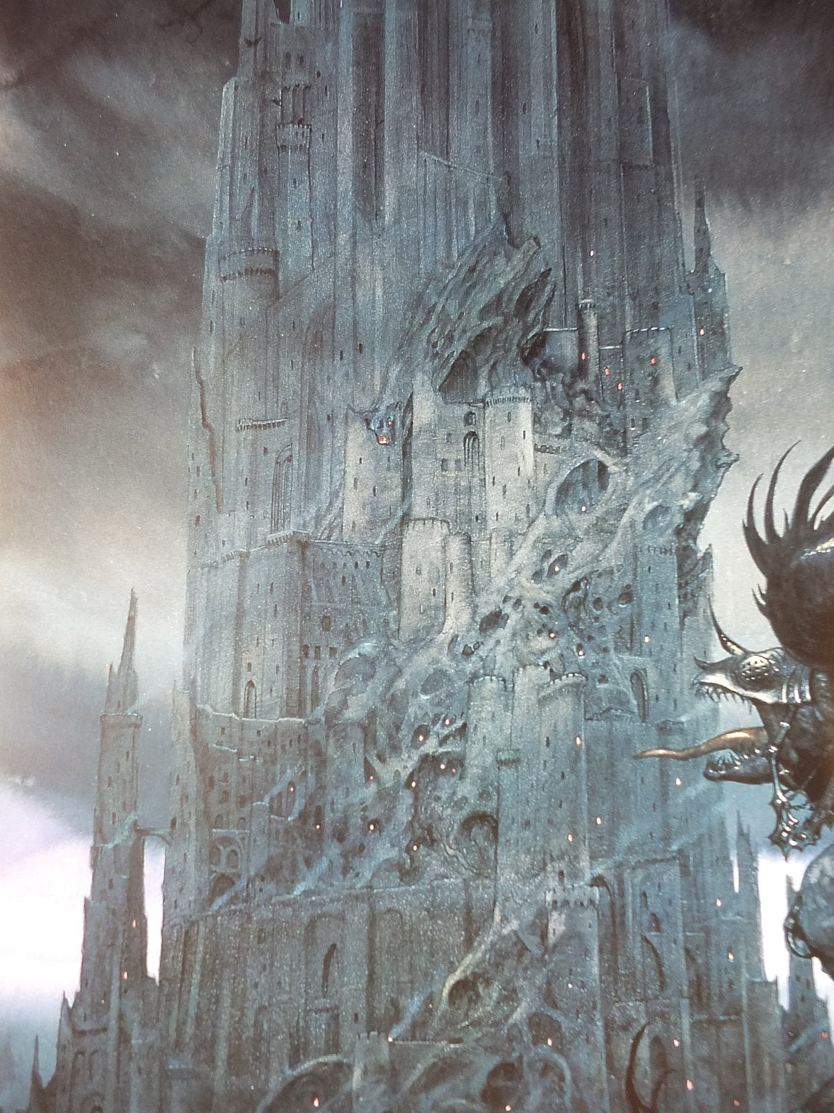 Signed John Howe Dark Tower and Nazgul Poster 1996, from 999 Games, Limited Edition 118/166, Lord of the Rings, print wall art decor