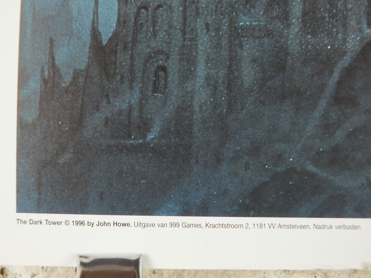 Signed John Howe Dark Tower and Nazgul Poster 1996, from 999 Games, Limited Edition 118/166, Lord of the Rings, print wall art decor