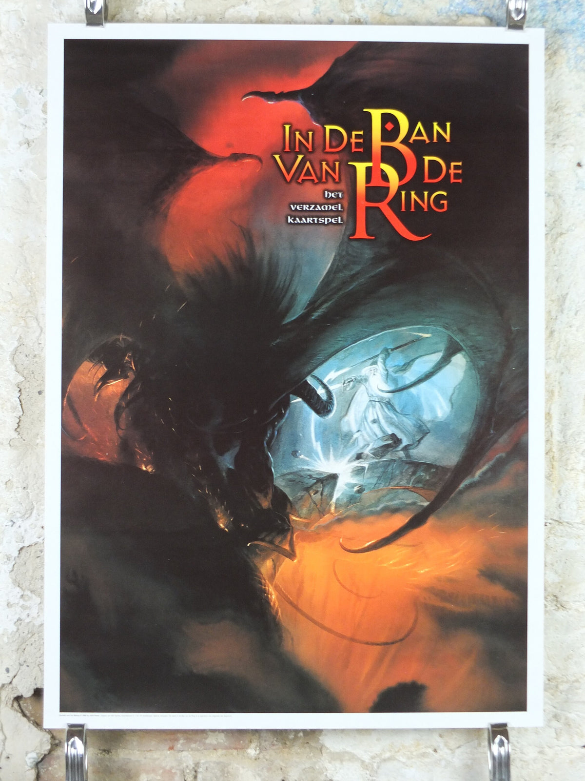 1996 The Balrog and Gandalf Poster, by John Howe, from 999 Games, You shall not pass, Durin's Bane, Lord of the Rings, print wall art decor