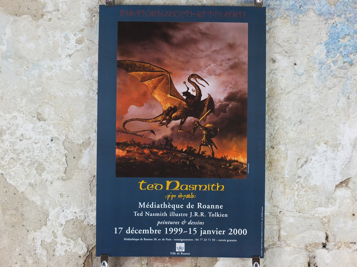 1999 Éowyn and the Lord of the Nazgul poster Poster, Ted Nasmith, Witchking of Angmar, Middle Earth, Lord of the Rings, print wall art decor