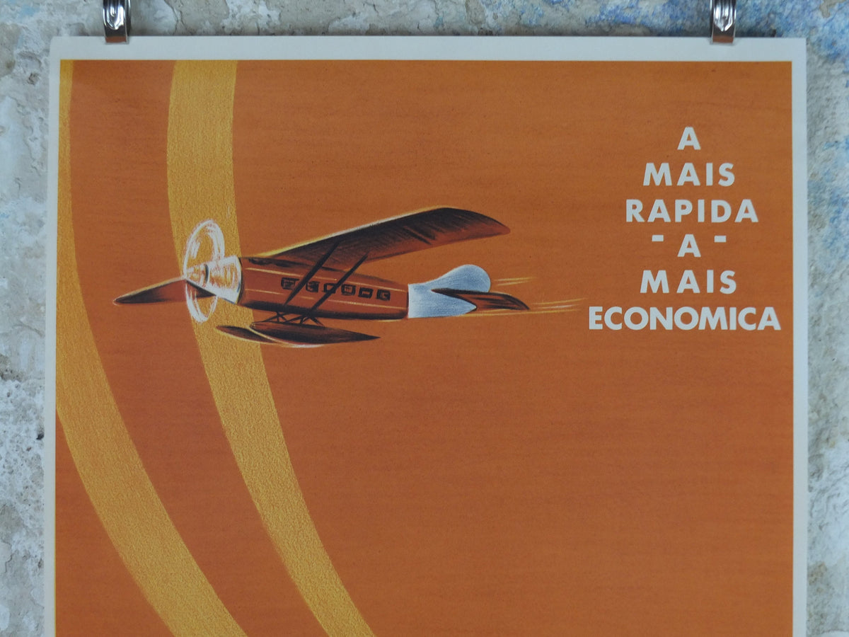 1988 Air France Aeropostale Poster, "The fastest and most economical" 1930, from the Air France Museum, Aviation, travel wall art decor