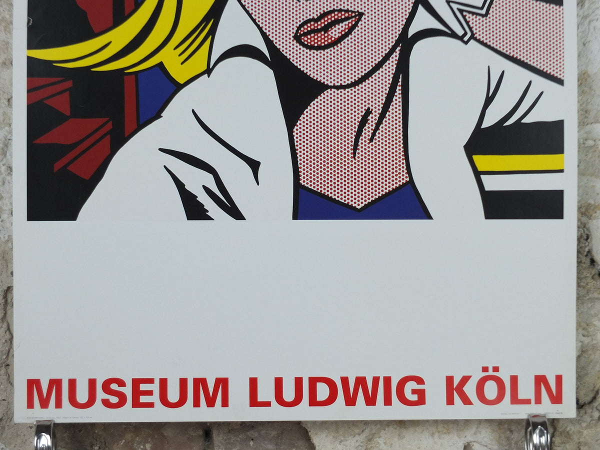 2000s Roy Lichtenstein Poster, "M-Maybe" 1965, Museum Ludwig Koln, Maybe in Cologne, Gallery Exhibition wall art decor and memorabilia