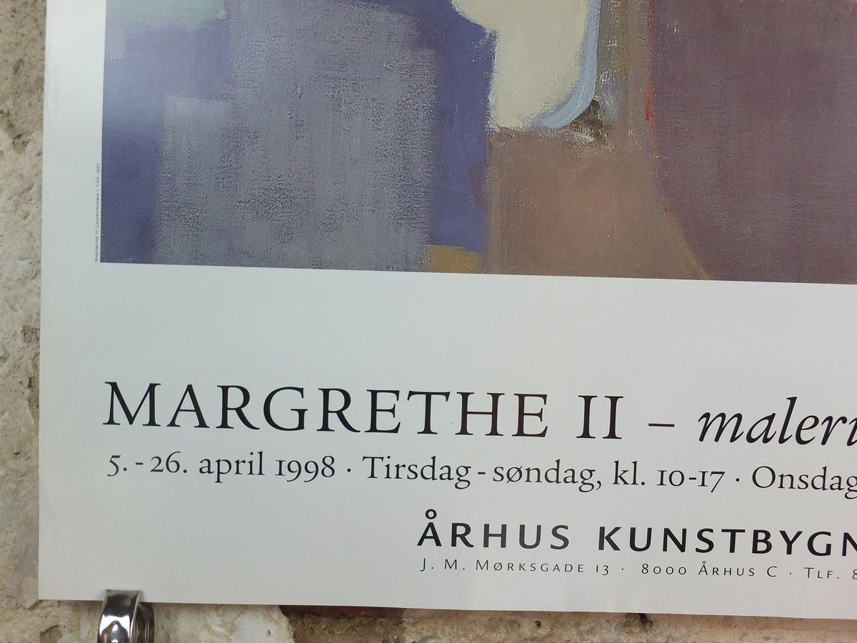 1998 Queen Margaret of Denmark Poster, Margrethe II, Crepe myrtle, lagerstroemia, Aarhus Denmark , artist gallery exhibition, wall art decor