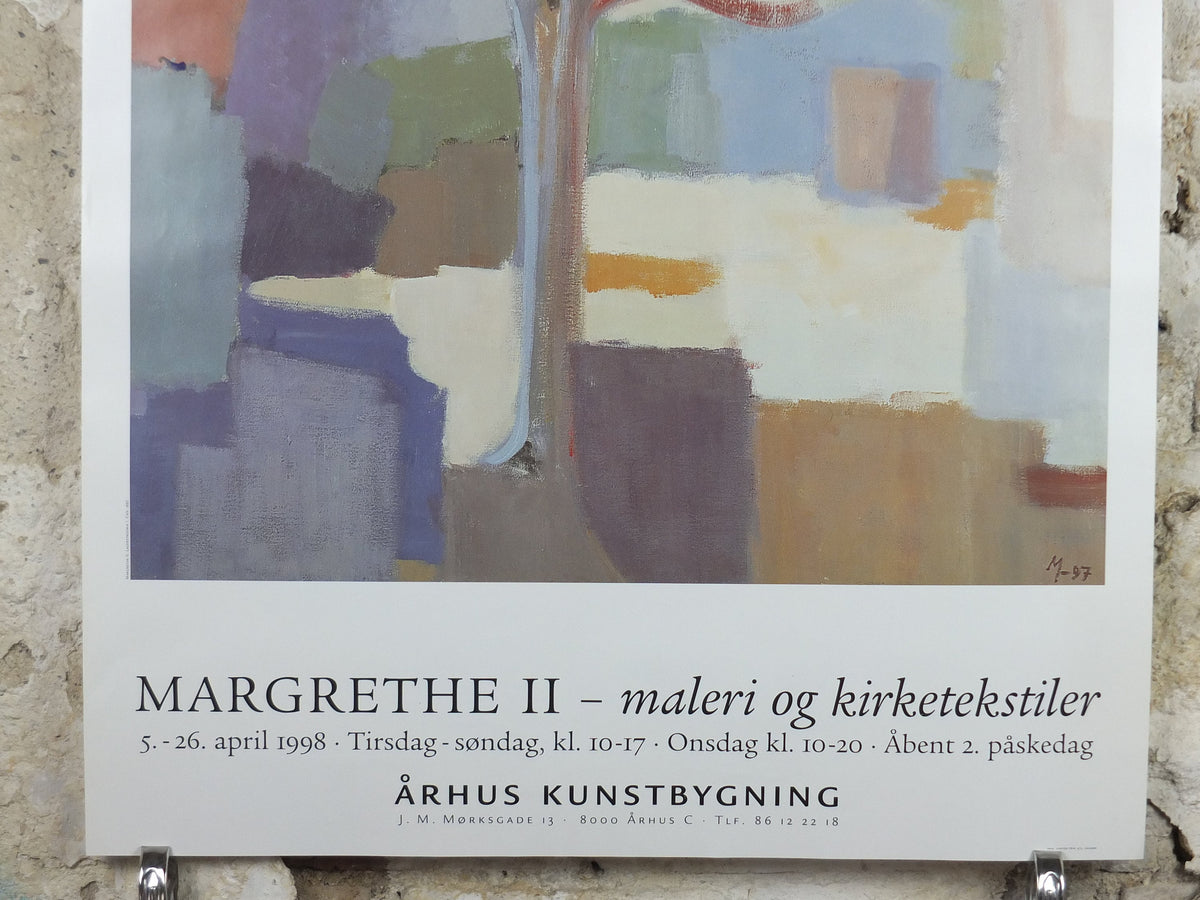 1998 Queen Margaret of Denmark Poster, Margrethe II, Crepe myrtle, lagerstroemia, Aarhus Denmark , artist gallery exhibition, wall art decor