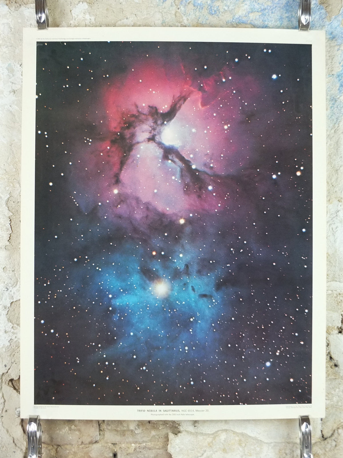 1961 Trifid Nebula in Sagitterius Poster, NGC 6514 California Institute of Technology and Carnegie Institution, Hale Observatories wall art