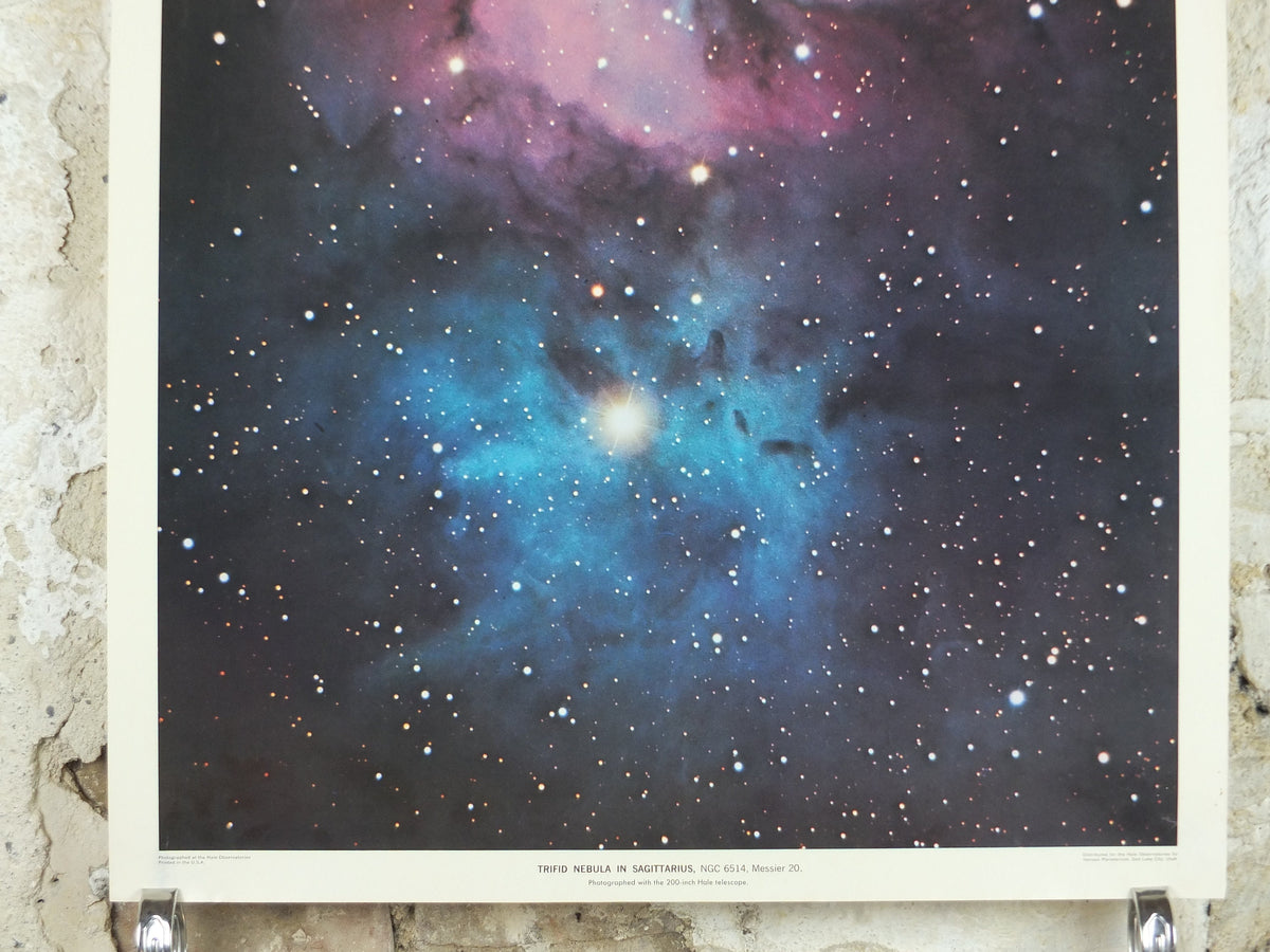 1961 Trifid Nebula in Sagitterius Poster, NGC 6514 California Institute of Technology and Carnegie Institution, Hale Observatories wall art
