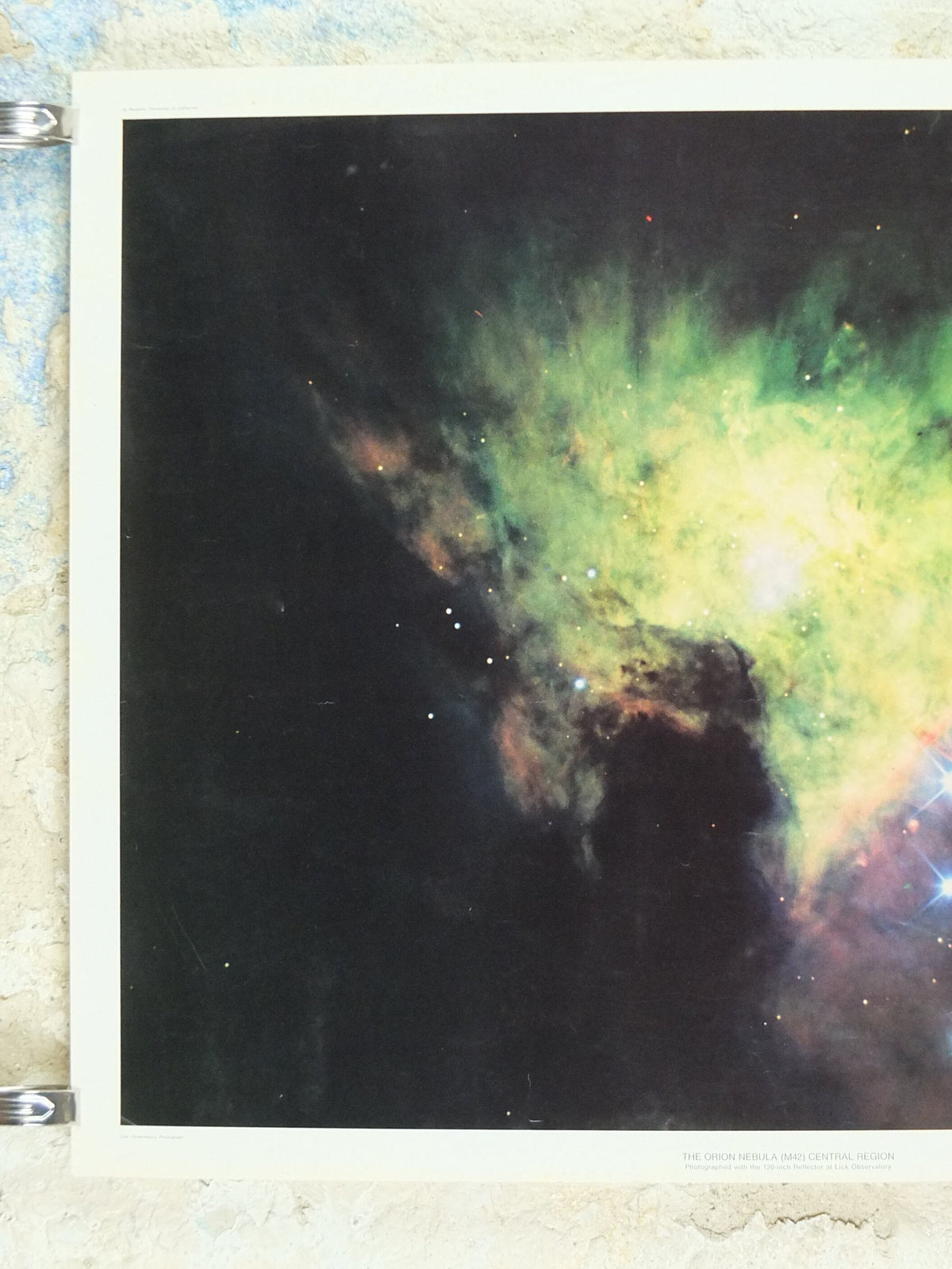 1960s The Orion Nebula Poster, M42, Regents, University of California, Lick Observatory, wall art decor