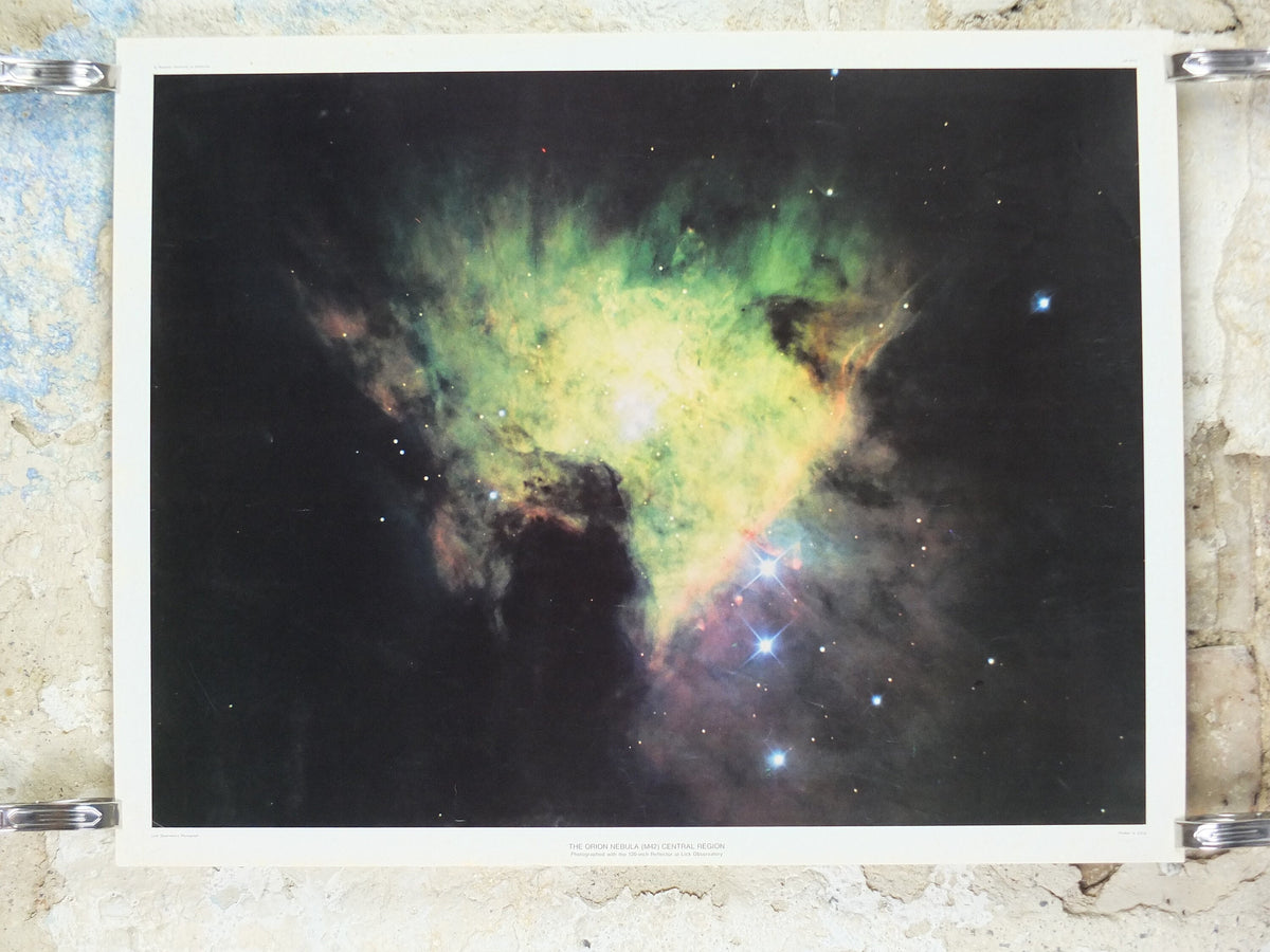 1960s The Orion Nebula Poster, M42, Regents, University of California, Lick Observatory, wall art decor
