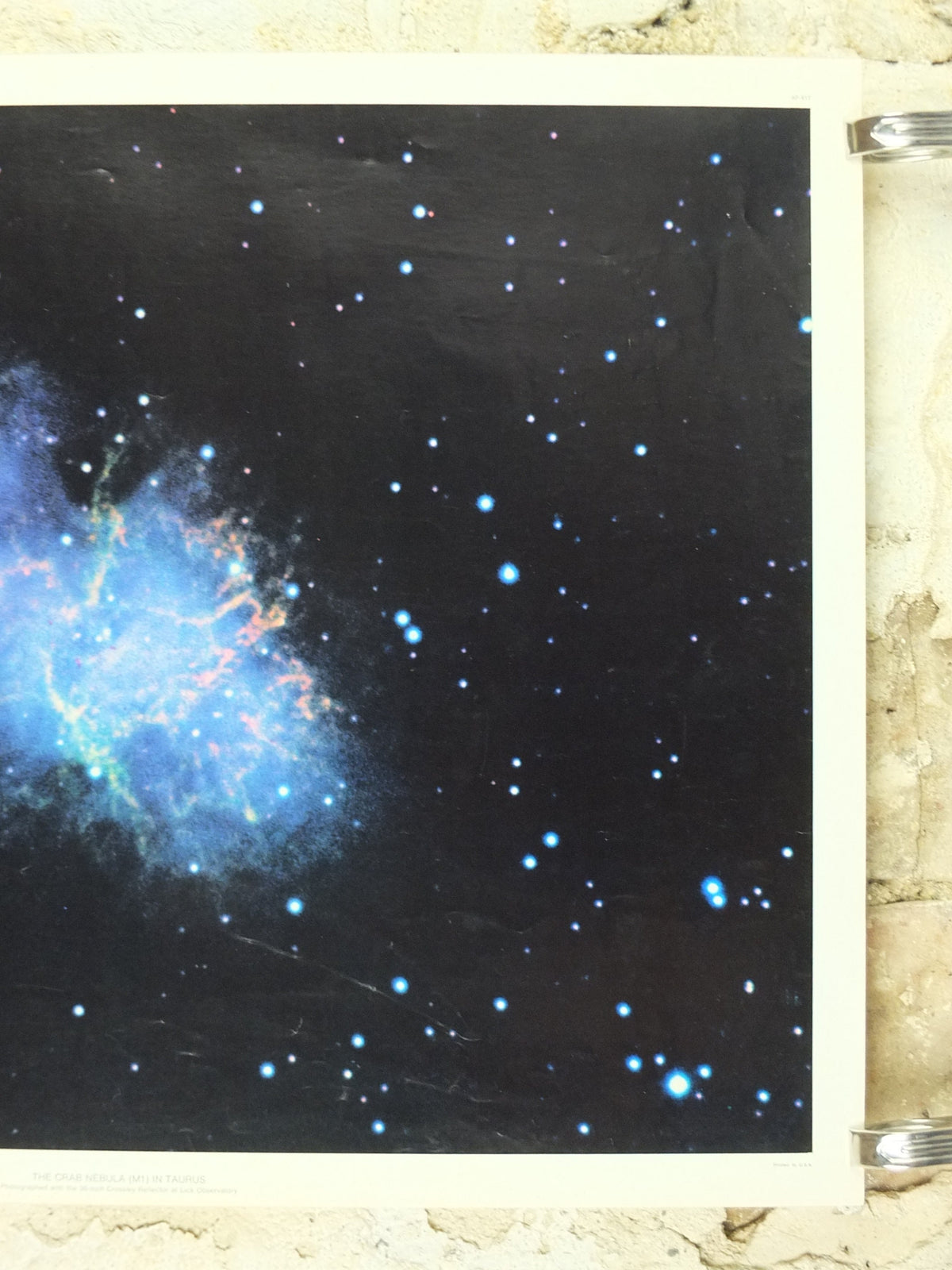 1960s The Crab Nebula in Taurus Poster, M1, Regents, University of California, Lick Observatory, wall art decor