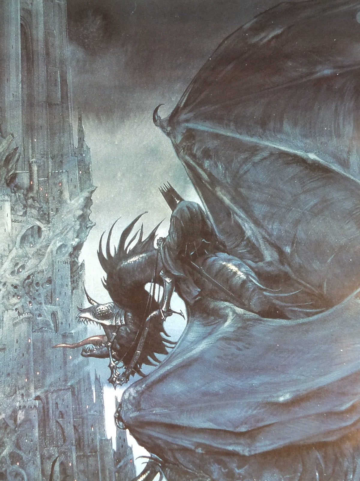1996 The Dark Tower and Nazgul Poster, by John Howe, from 999 Games, Ringwraiths, Middle Earth, Lord of the Rings, print wall art decor