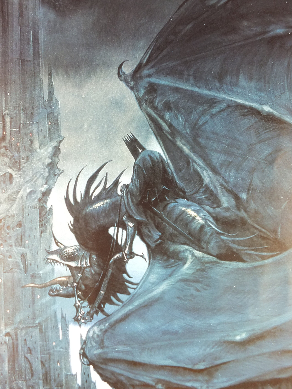 Signed John Howe Dark Tower and Nazgul Poster 1996, from 999 Games, Limited Edition 118/166, Lord of the Rings, print wall art decor
