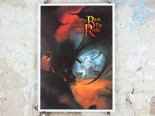 Signed Balrog and Gandalf Poster, by John Howe 1996, Limited Edition 107/166, from 999 Games, Khazad-dum, Lord of the Rings, wall art decor