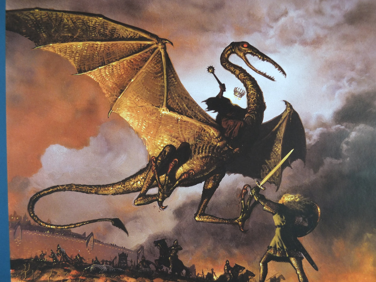 1999 Éowyn and the Lord of the Nazgul poster Poster, Ted Nasmith, Witchking of Angmar, Middle Earth, Lord of the Rings, print wall art decor