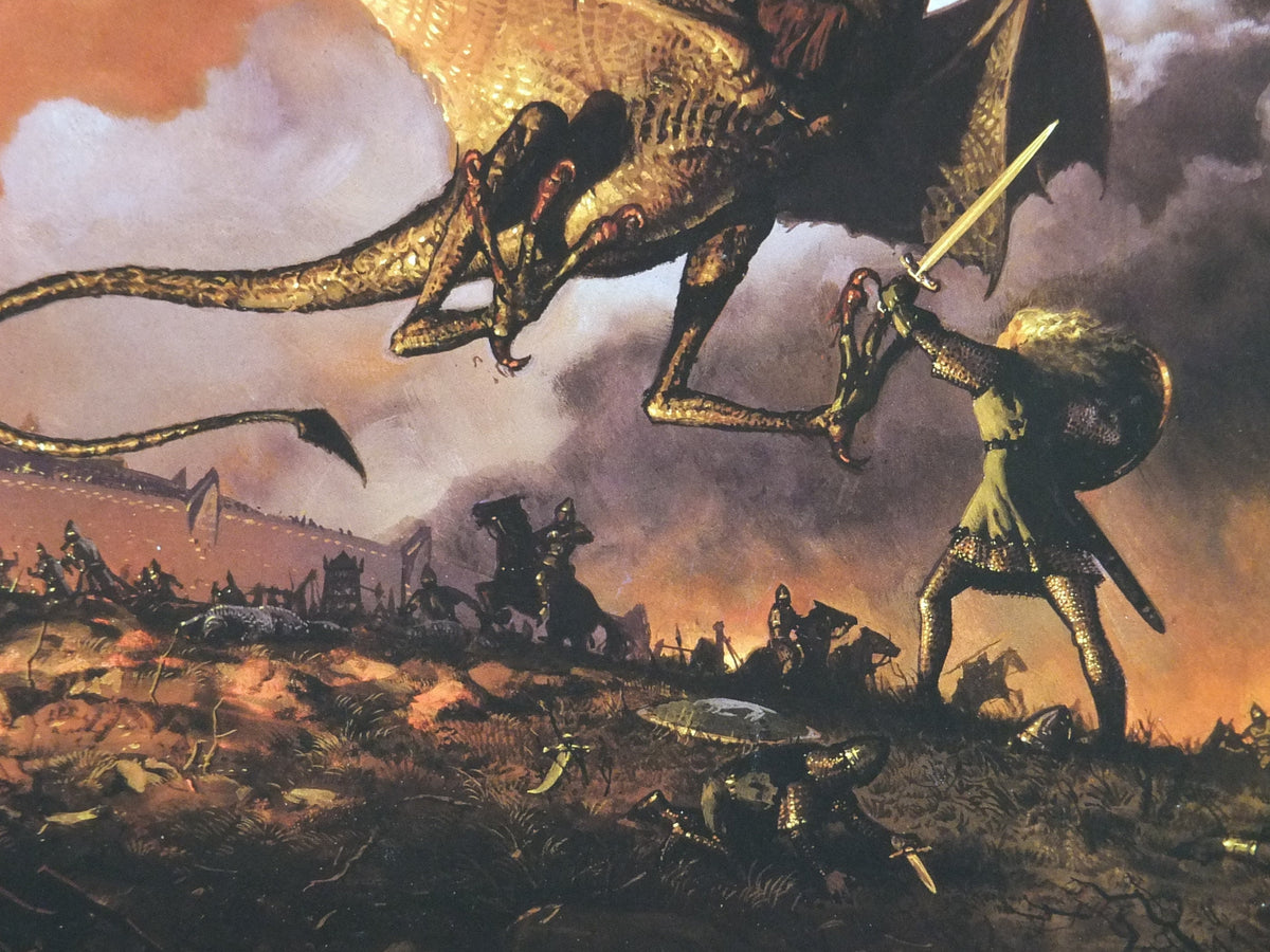 1999 Éowyn and the Lord of the Nazgul poster Poster, Ted Nasmith, Witchking of Angmar, Middle Earth, Lord of the Rings, print wall art decor