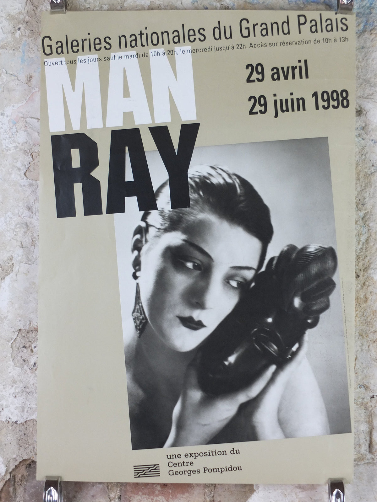 1998 Man Ray Poster, Black and White, Noire et Blanche, 1936, Dada in Vogue, surrealism, photography gallery exhibition, wall art decor