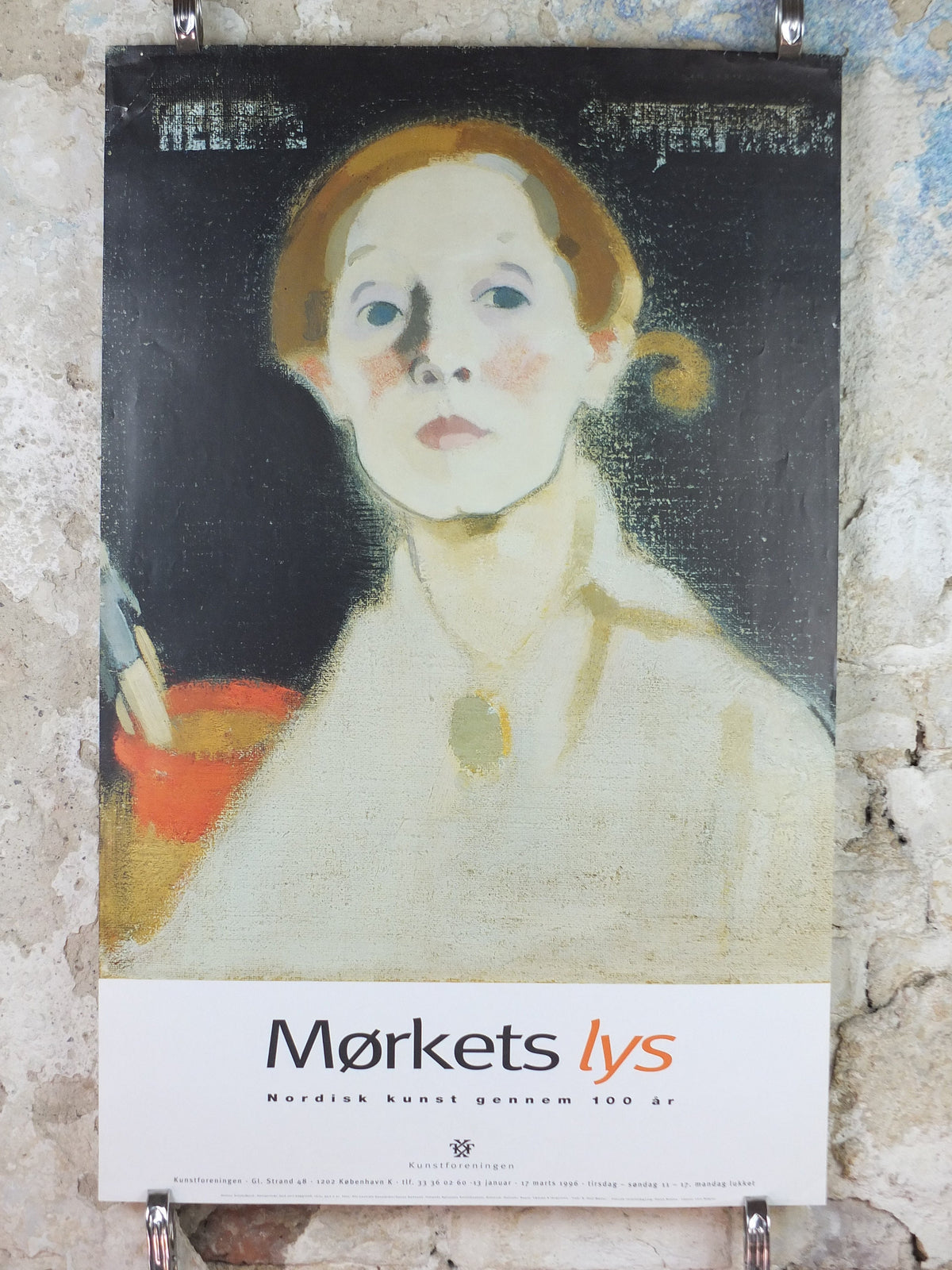 1996 Helene Schjerfbeck Poster, Self portrait on black background 1915, Finnish Realism Modernism, artist gallery exhibition, wall art decor
