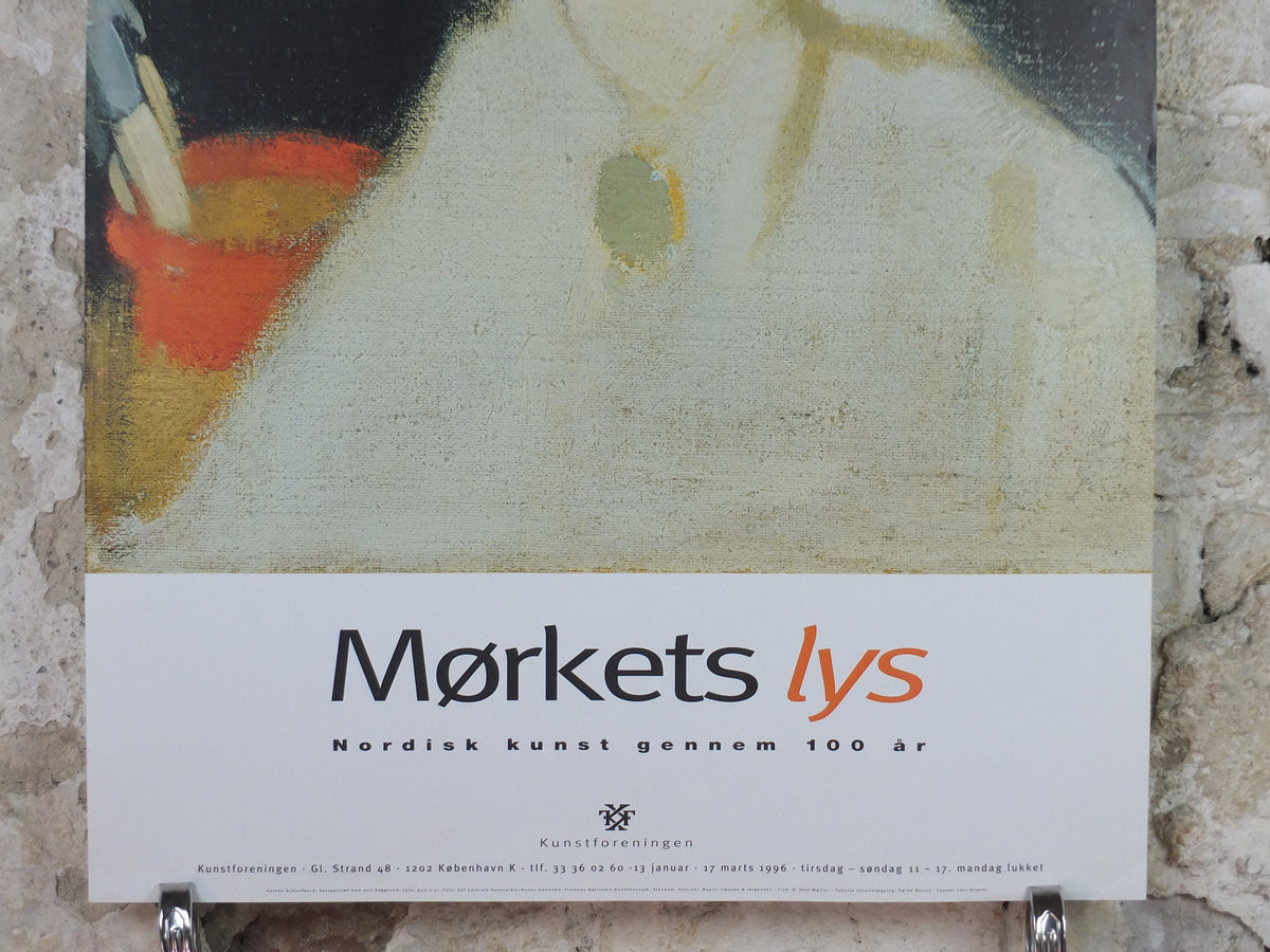 1996 Helene Schjerfbeck Poster, Self portrait on black background 1915, Finnish Realism Modernism, artist gallery exhibition, wall art decor