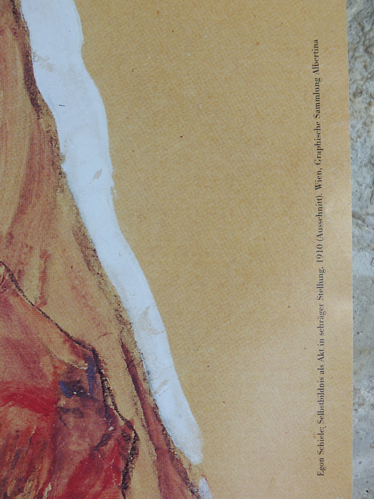 1996 Egon Schiele, leaning "Self portrait" Nude 1910, Bank Austria Kunstforum Wien, Expressionism gallery exhibition, wall art decor