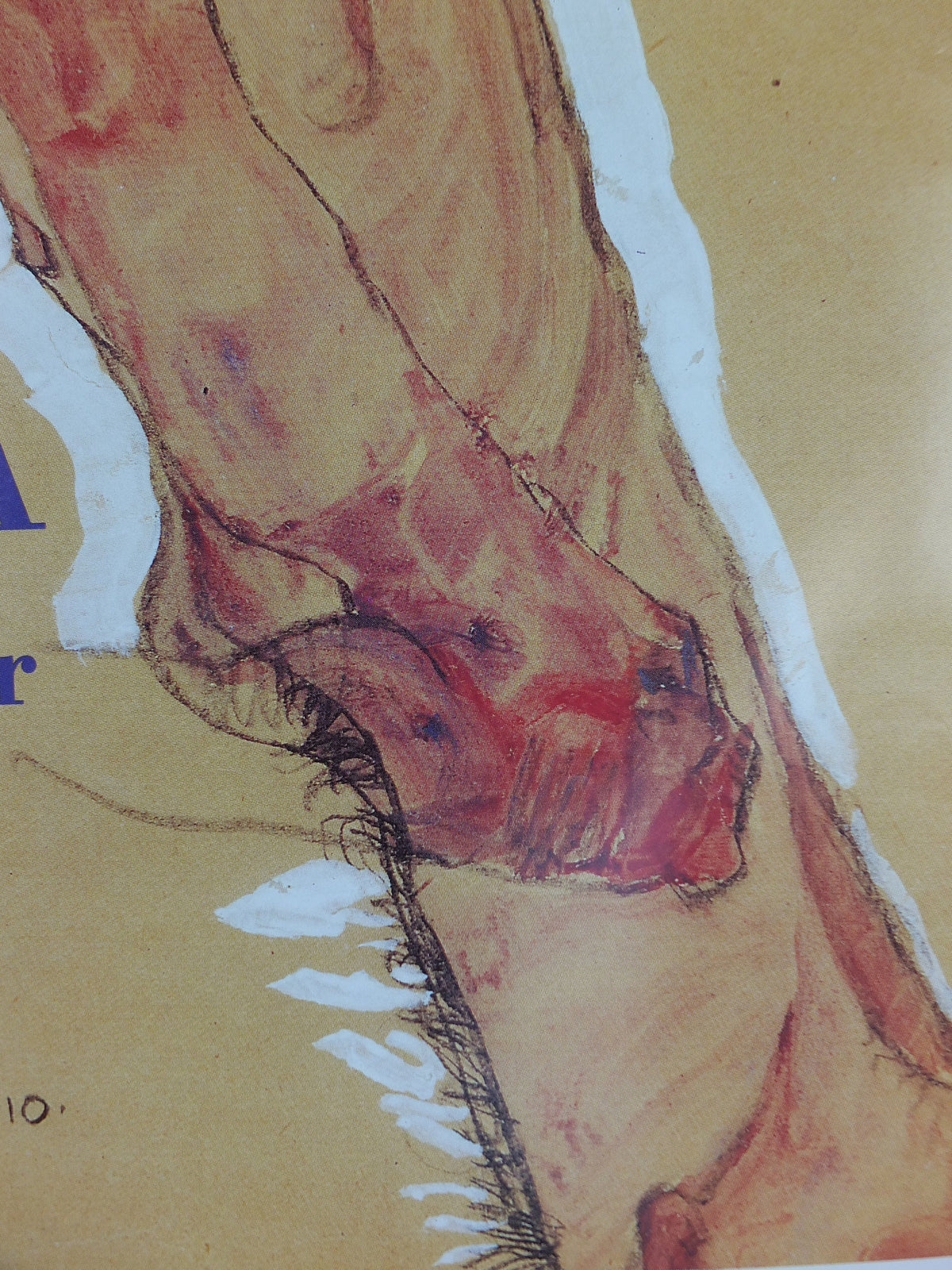 1996 Egon Schiele, leaning "Self portrait" Nude 1910, Bank Austria Kunstforum Wien, Expressionism gallery exhibition, wall art decor