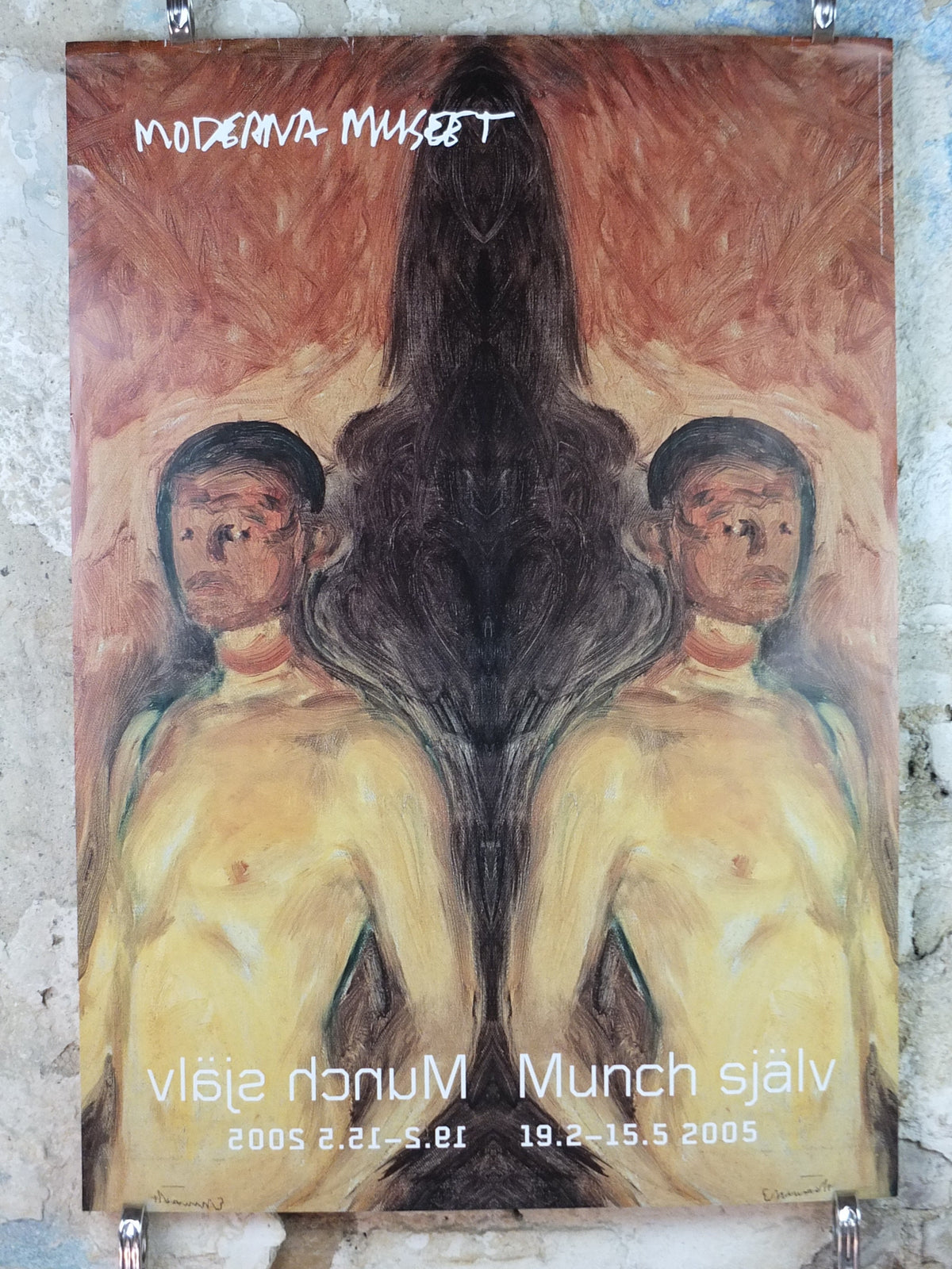 2005 Edvard Munch Poster, Self portrait in Hell, Moderna Museet Stockholm, Expressionism, Symbolism, gallery exhibition, wall art decor