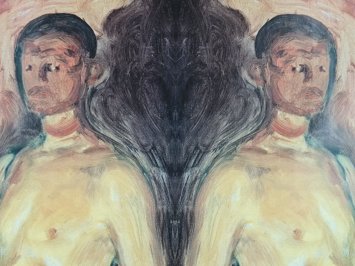 2005 Edvard Munch Poster, Self portrait in Hell, Moderna Museet Stockholm, Expressionism, Symbolism, gallery exhibition, wall art decor