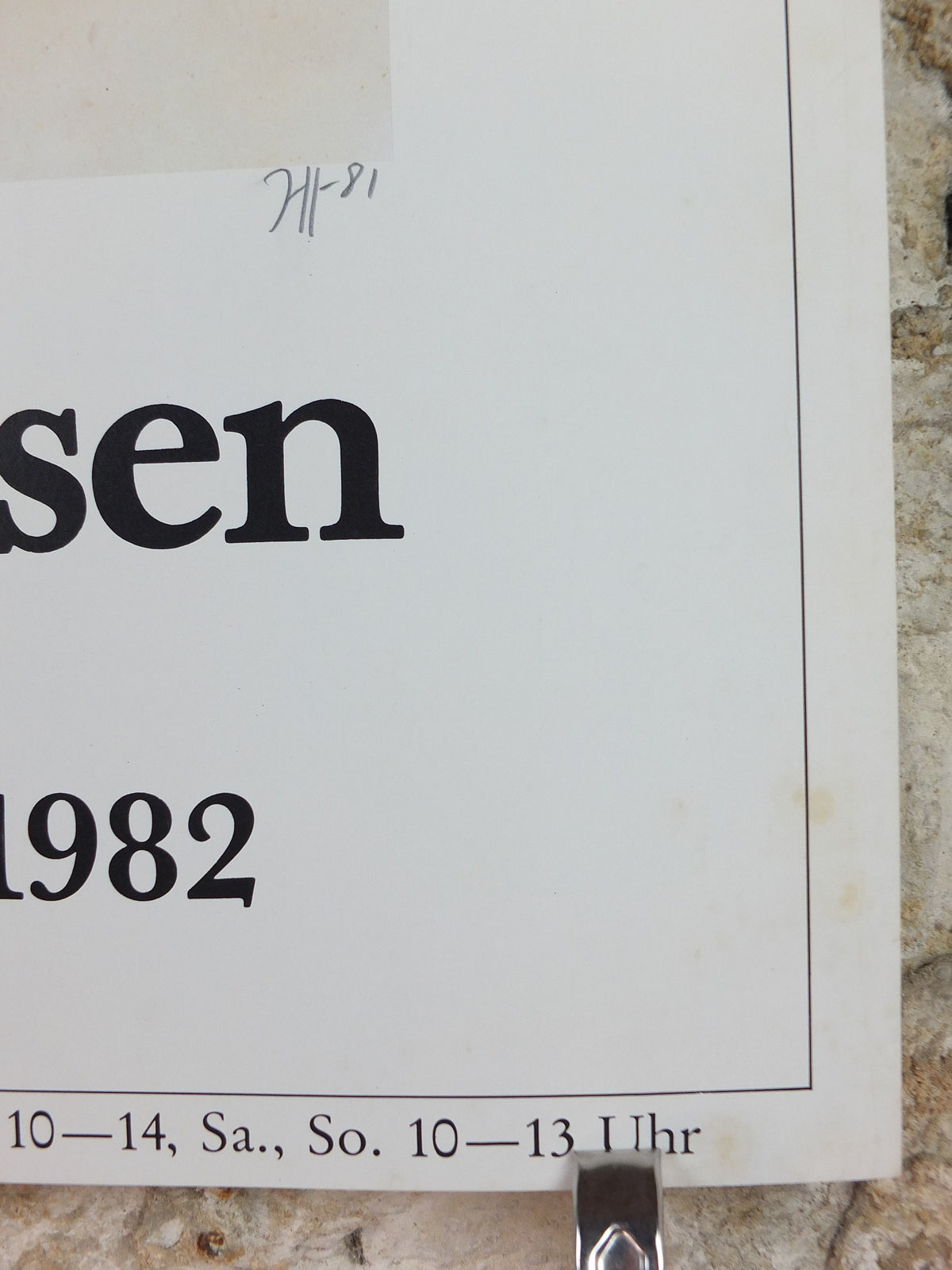 1981 Horst Janssen Poster, Self Portrait 1982, Albertina Wein, lithography and print making, gallery exhibition wall art decor