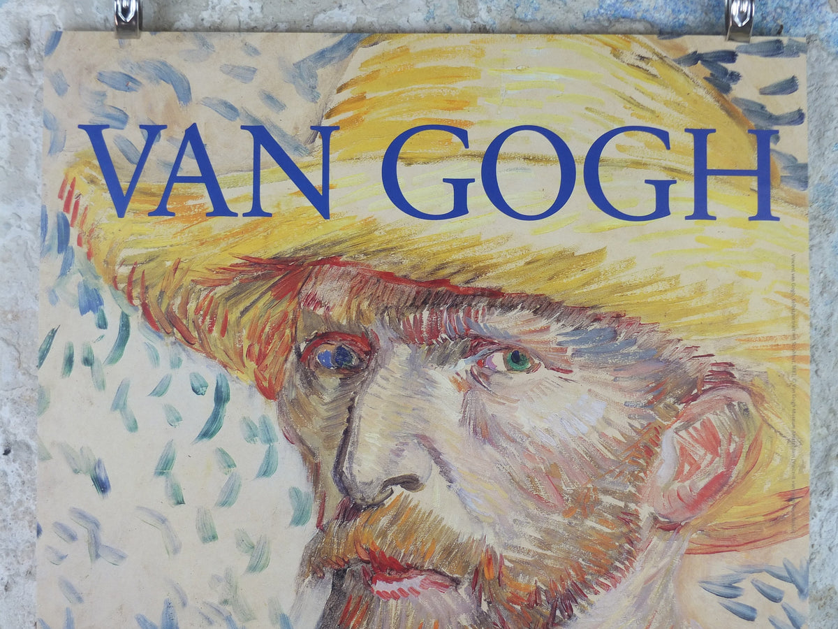 2008 Vincent Van Gogh Poster, Self portrait in straw hat, 1887, Albertina, Wien, Post-Impressionism gallery exhibition, wall art decor