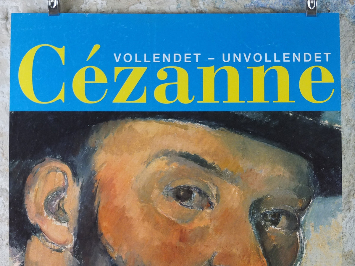 2000 Cezanne Poster, Self portrait with hat, 1885-1886, Kunstforum, Vienna, impressionists, artist gallery exhibition wall art decor