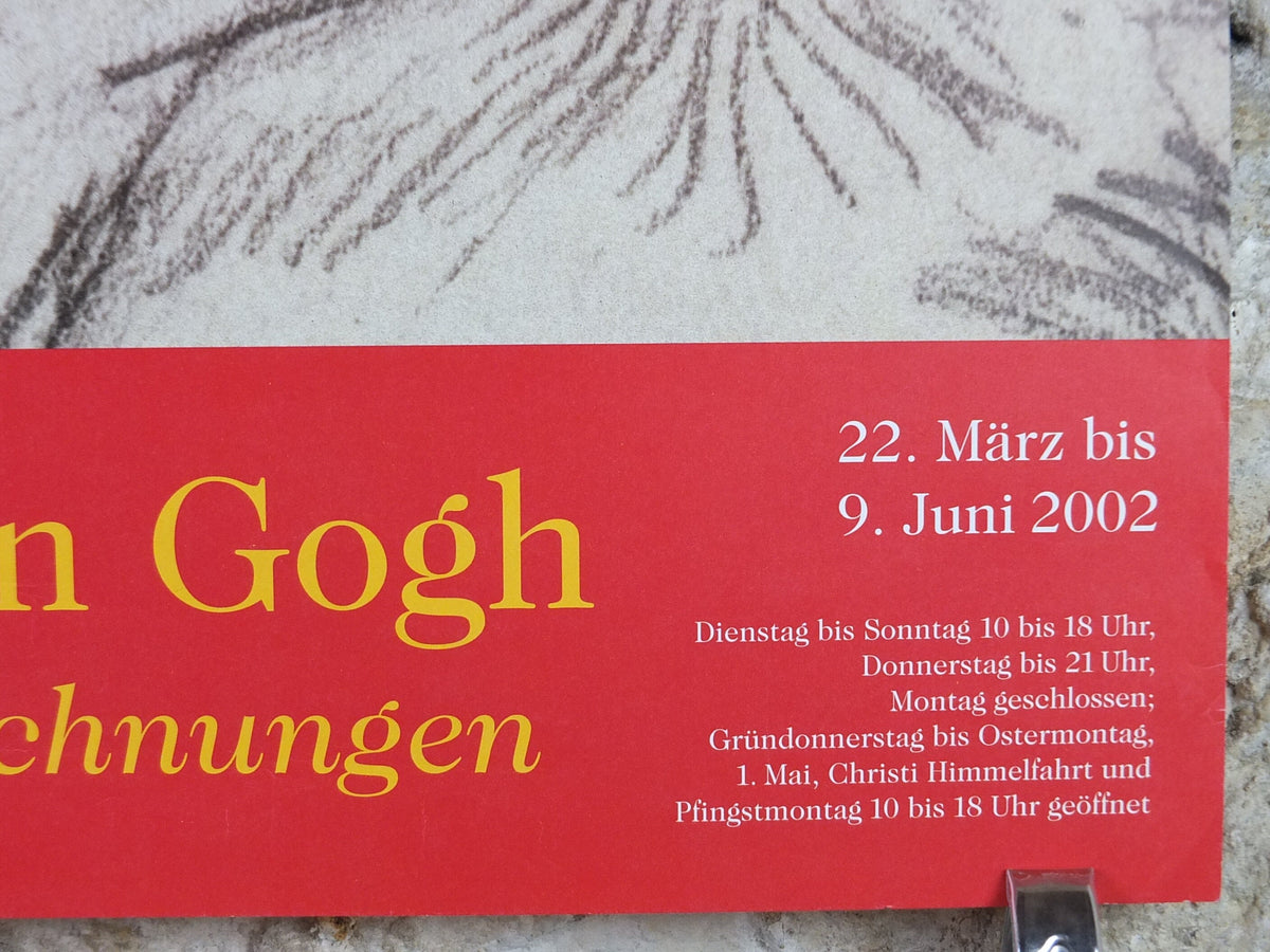 2002 Vincent Van Gogh Poster, "The Paris Drawings" at the Hamburg Art Museum, Post-Impressionism gallery exhibition, wall art decor