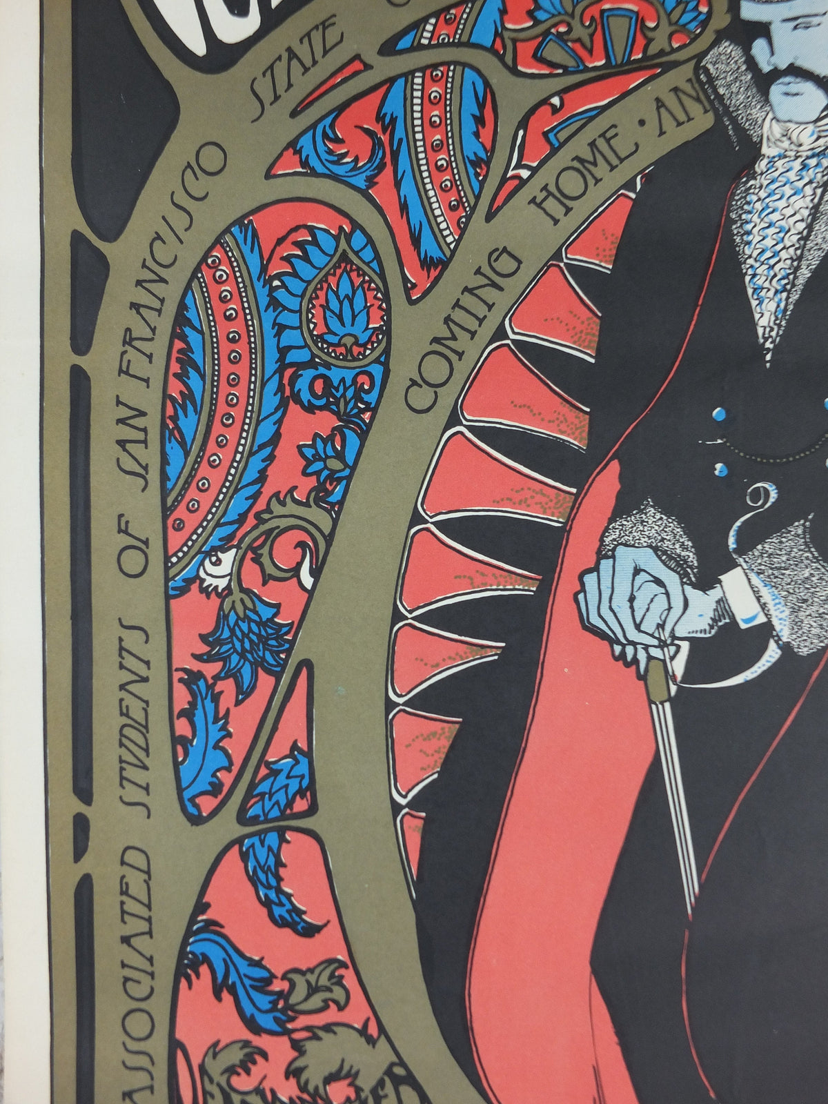 1966 Jefferson Airplane Poster, Fillmore, Home Coming Dance, Berkeley University, San Francisco, Psychedelic folk rock music, wall art decor