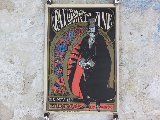 1966 Jefferson Airplane Poster, Fillmore, Home Coming Dance, Berkeley University, San Francisco, Psychedelic folk rock music, wall art decor