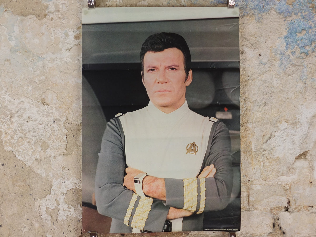 Original Vintage Star Trek the Movie Poster, Captain James Kirk, William Shatner, 1980 wall art cinema film memorabilia