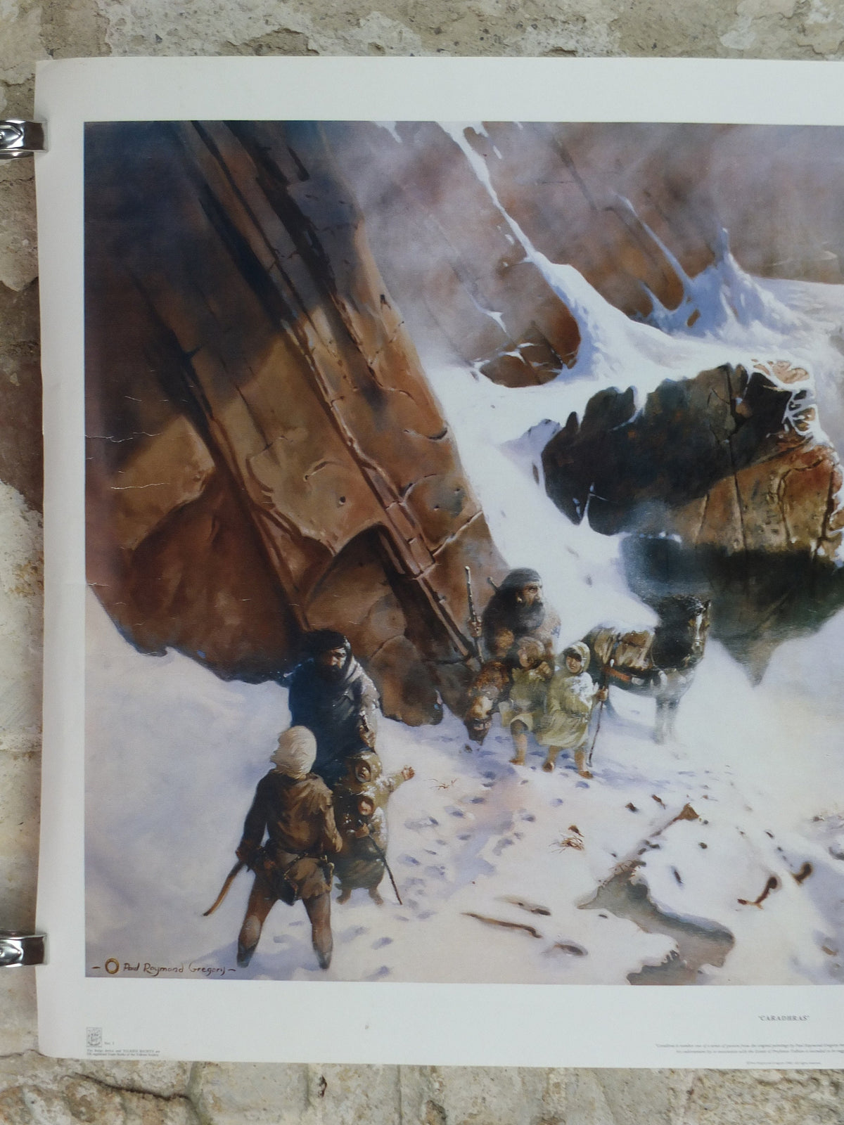 1982 Caradhras Poster, from the Tolkien Society, painted by Paul Raymond Gregory, Misty Mountains, Lord of the Rings, Moria, wall art decor