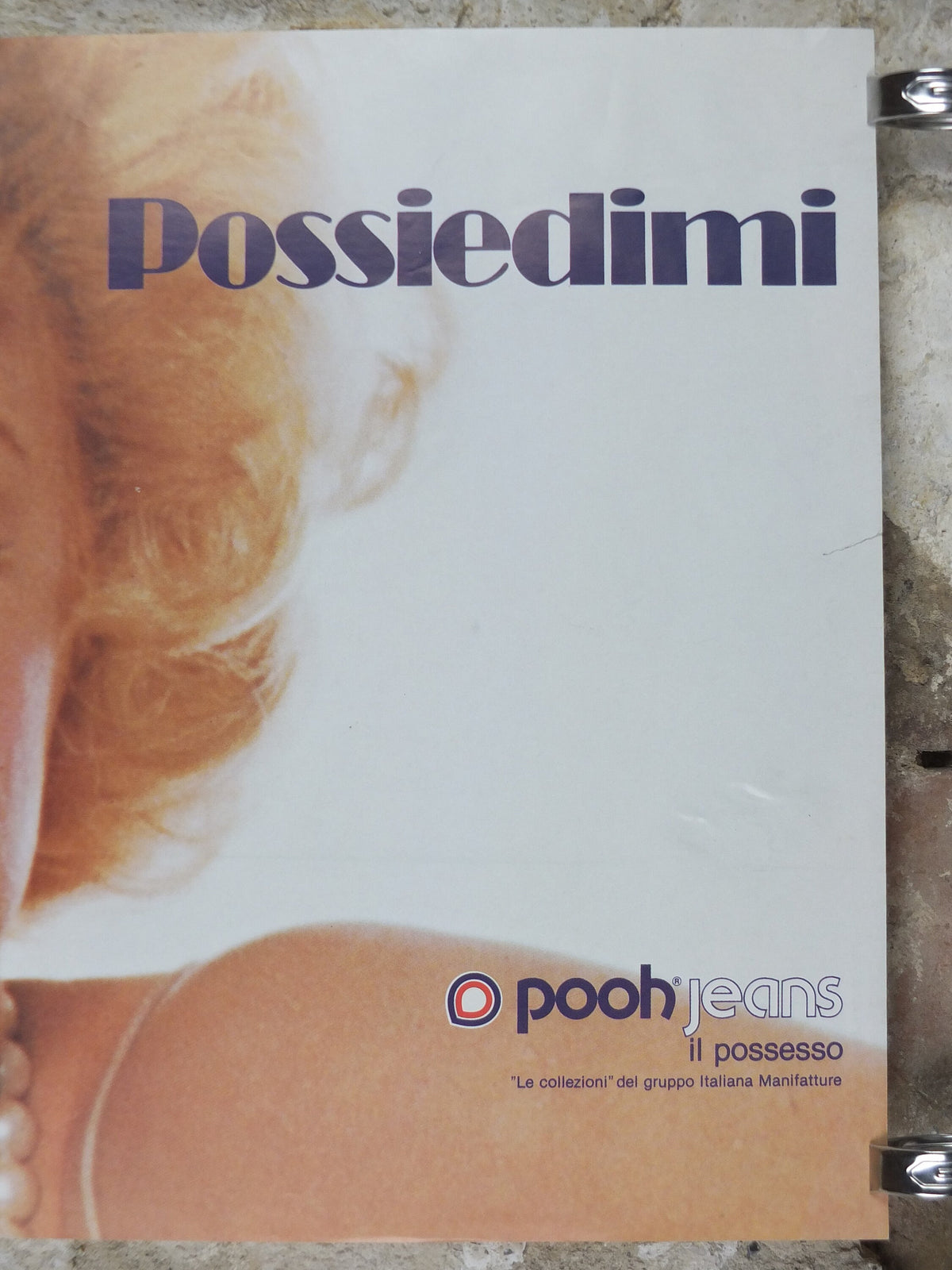 1983 Pooh Jeans Poster, Marilyn Monroe, Possiedimi, il possesso, own me, possession, Italy style fashion, advertising retro wall art decor