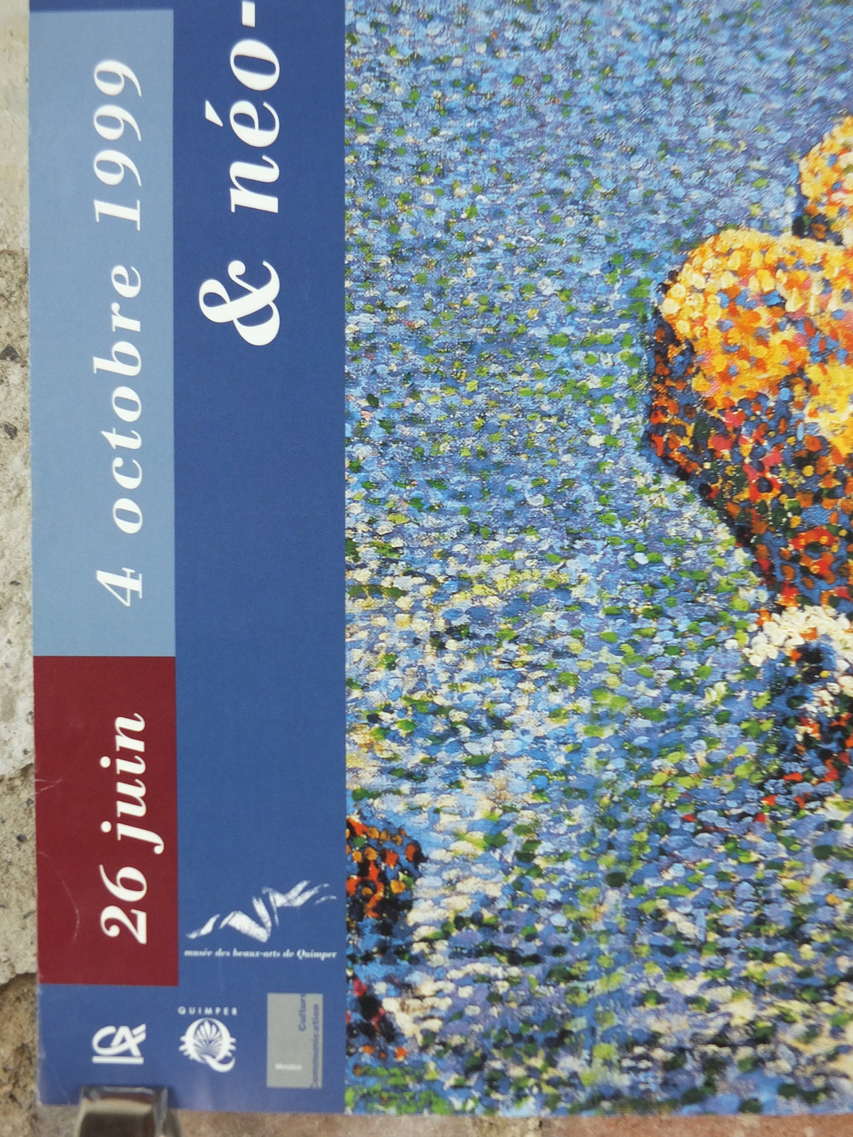 1999 Impressionists and Neoimpressionists of Brittany Poster, musee des beaux arts de Quimper, Pointillism gallery exhibition wall art decor