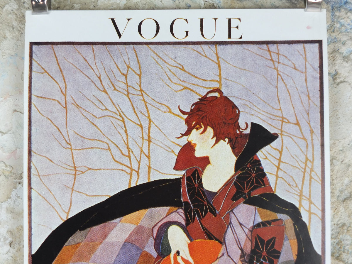 1980s Vogue Magazine Poster, Conde Nast 1919 cover reprint, by Helen Dryden, art deco nouveau, fashion Advertising, wall art decor