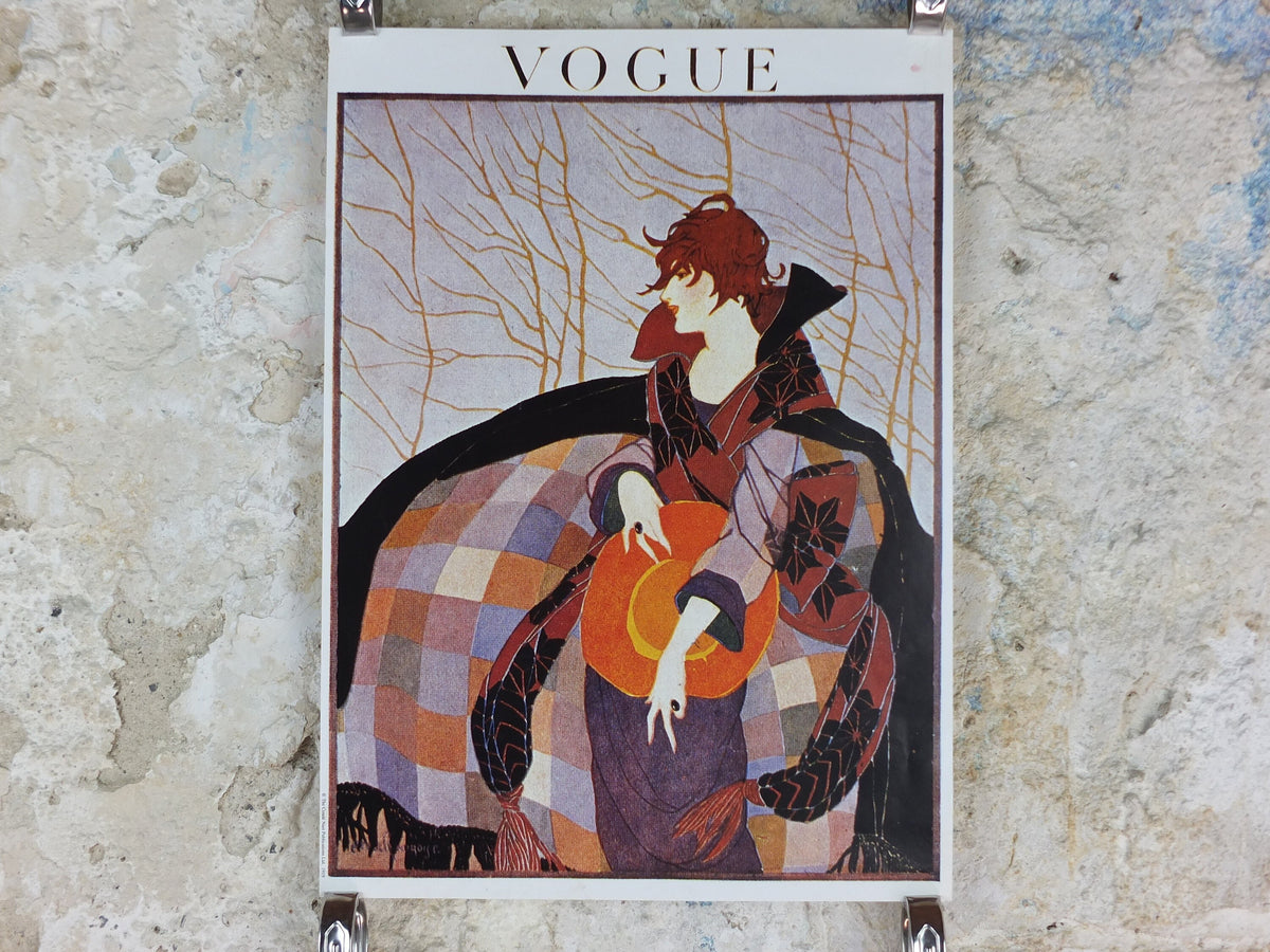 1980s Vogue Magazine Poster, Conde Nast 1919 cover reprint, by Helen Dryden, art deco nouveau, fashion Advertising, wall art decor