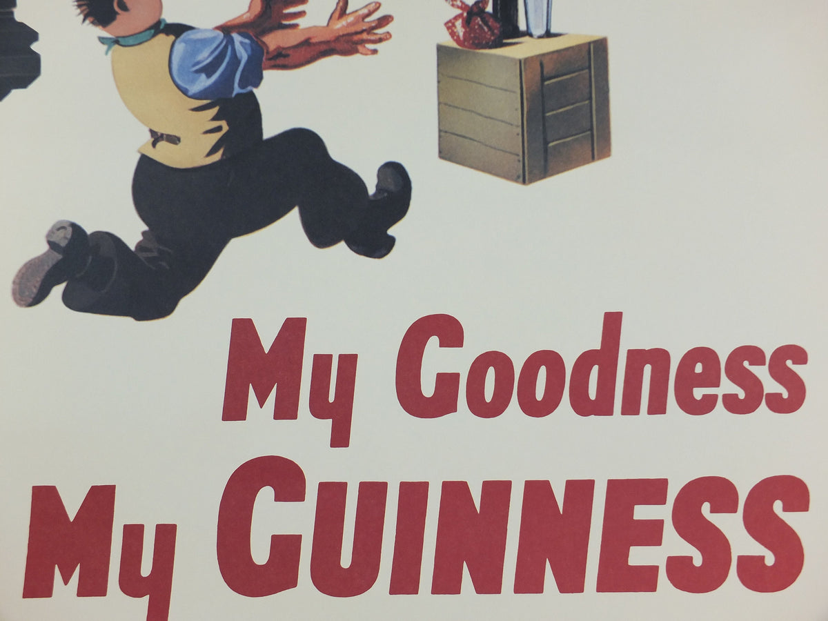 1990s Guinness Poster, My Goodness My Guinness, vintage from Guinness Museum, 1938 Advertising campaign Wall art by Gilroy retro 1990s