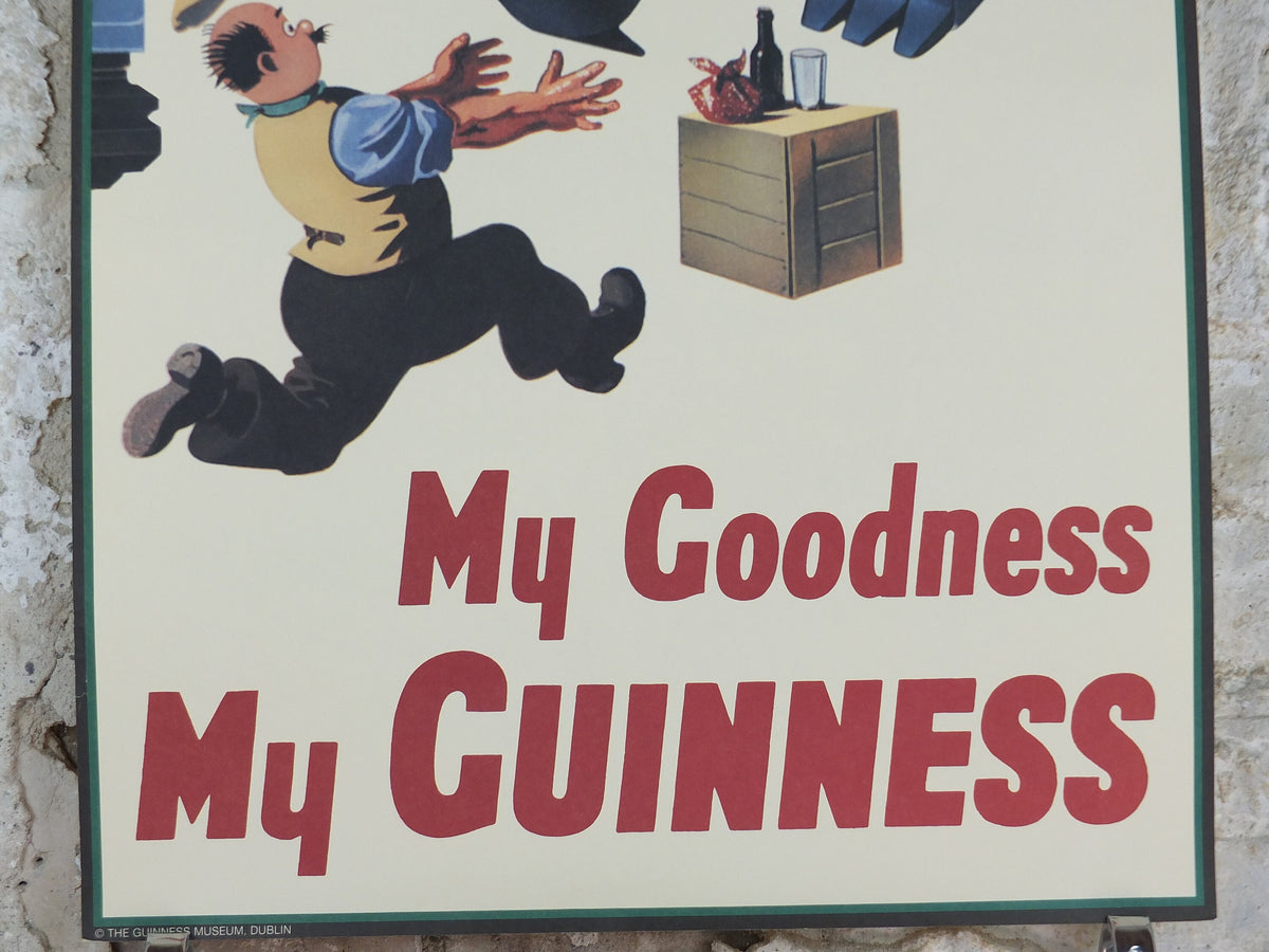 1990s Guinness Poster, My Goodness My Guinness, vintage from Guinness Museum, 1938 Advertising campaign Wall art by Gilroy retro 1990s