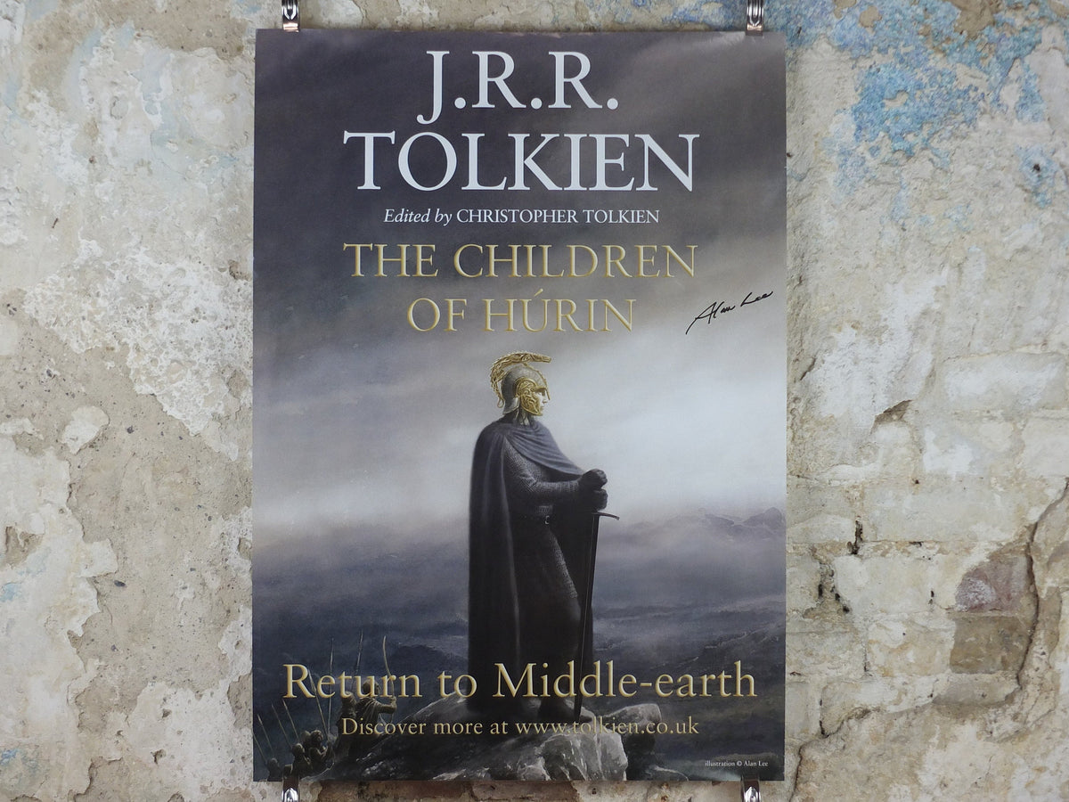 Signed The Children of Hurin Poster, by Alan Lee, Lord of the Rings, J.R.R. and Christopher Tolkien, Return to Middle Earth, wall art decor