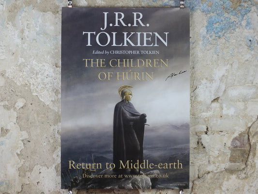 Signed The Children of Hurin Poster, by Alan Lee, Lord of the Rings, J.R.R. and Christopher Tolkien, Return to Middle Earth, wall art decor