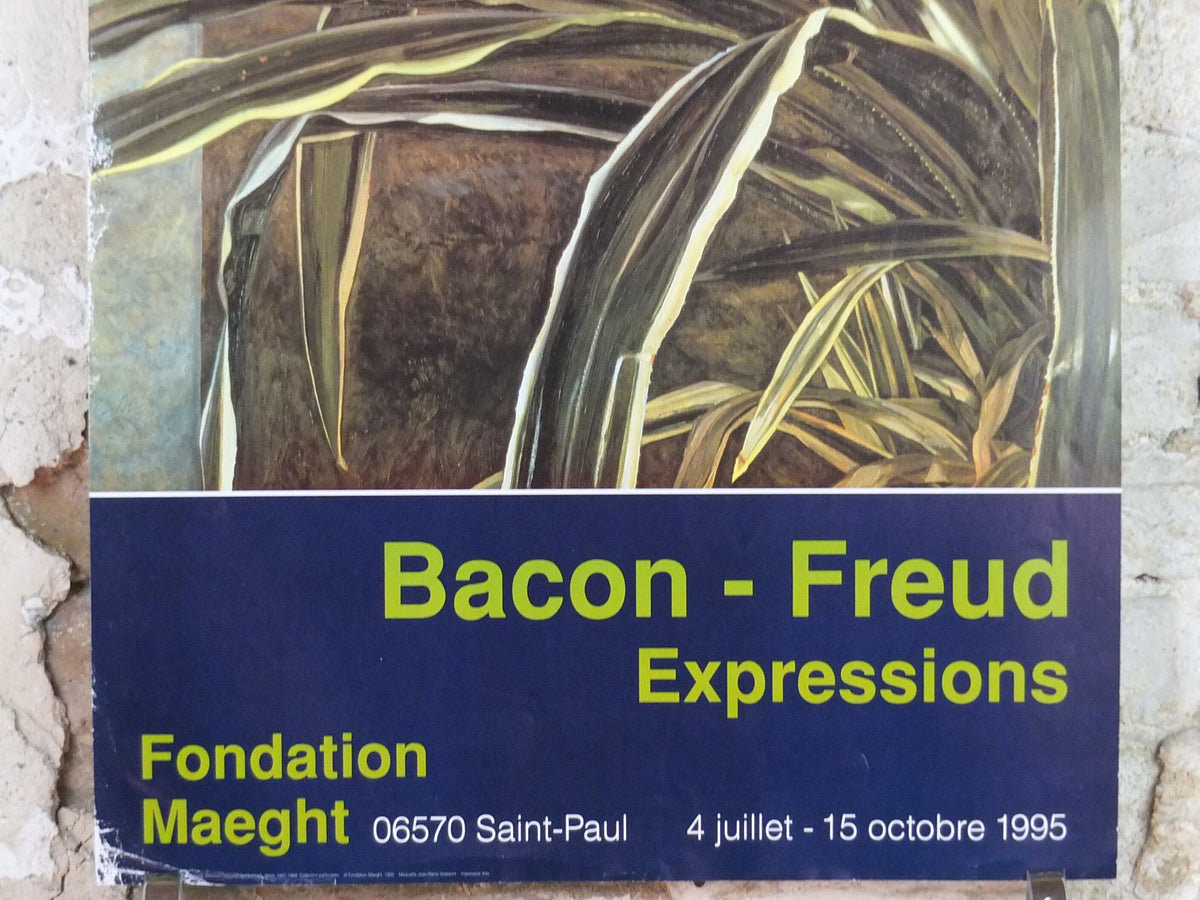 1995 Lucian Freud Poster, Interior With Plant, Reflection Listening, 1968, Maeght, Figurative Realism, gallery exhibition, wall art decor