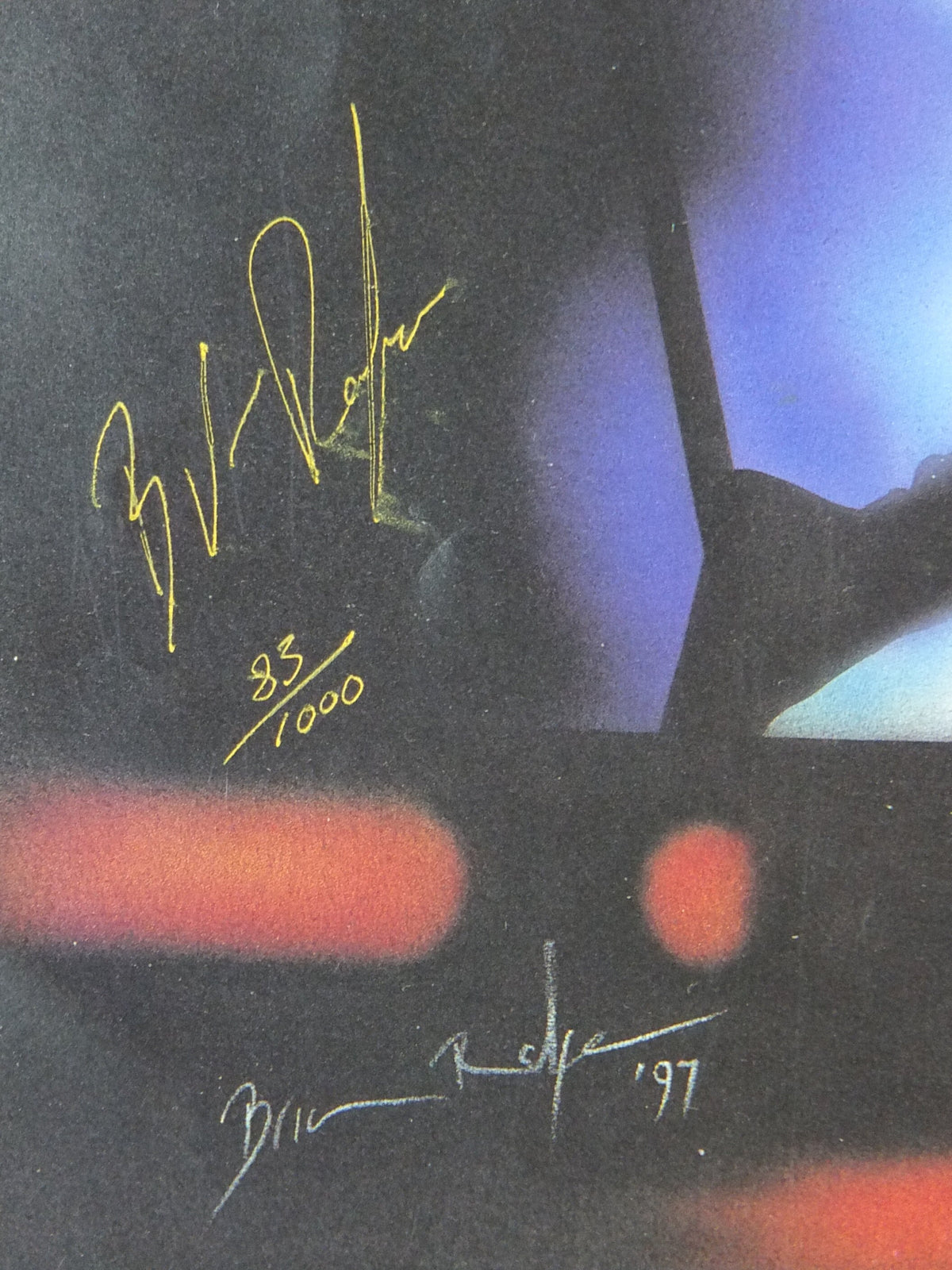 Signed 1997 Luke and Darth Vader Poster, Final lightsaber battle by Brian Rolfe, Emperor Palpatine, Lucasfilm, wall art film memorabilia