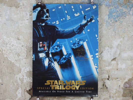 Signed 1997 Darth Vader Poster, David Prowse signed, Star Wars Trilogy, Return of the Jedi Special Edition, wall art film memorabilia