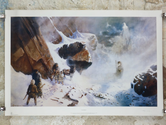 Signed 1982 Caradhras Poster, from the Tolkien Society, by Paul Raymond Gregory, Misty Mountains, Lord of the Rings, Moria, wall art decor