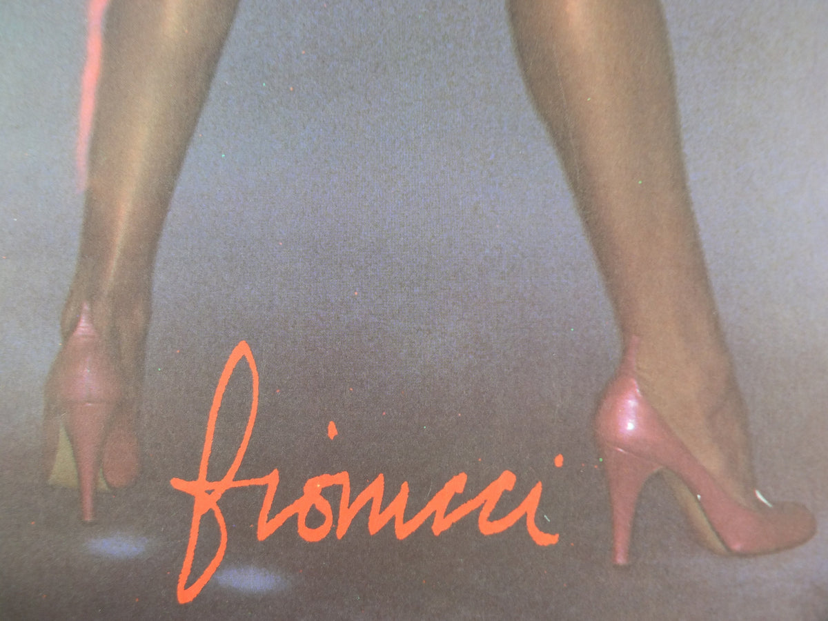 1980s Fiorucci rare Poster, Italian fashion label, disco minimal bikini & red high heels, fluorescent, advertising retro wall art decor